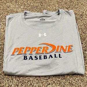 Under Armour Gray Pepperdine University Baseball Dri-Fit Tee
